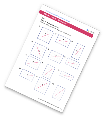 Column Vectors Worksheet