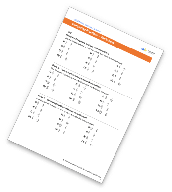 Comparing Fractions With Different Denominators Worksheet