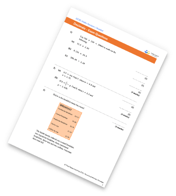 Decimals Worksheet