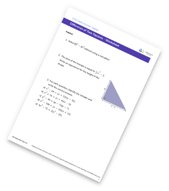 Difference Of Two Squares Worksheet