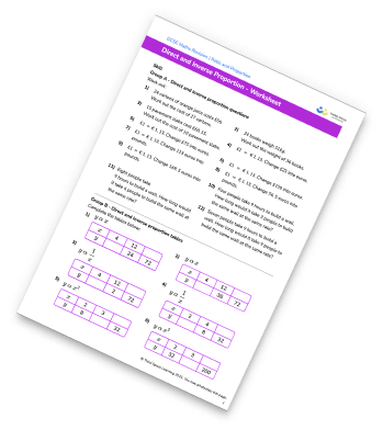 Direct and inverse proportion worksheet