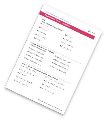 Equation Of A Circle Worksheet