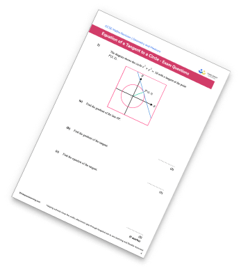 Equation of a tangent to a circle worksheet