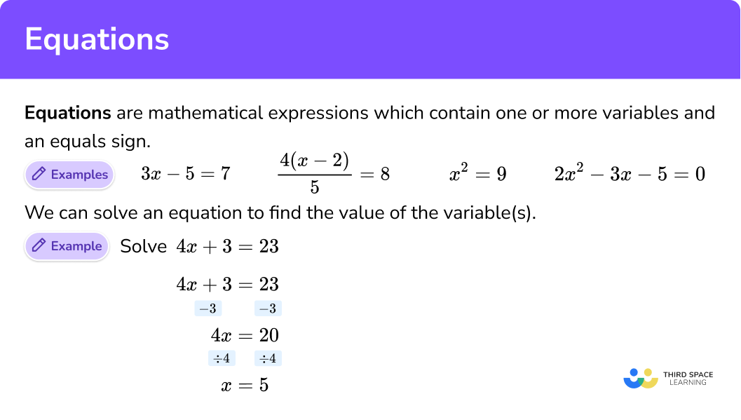 What are equations?