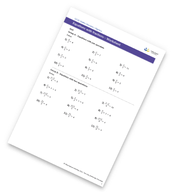 Solving Equations With Fractions Worksheet