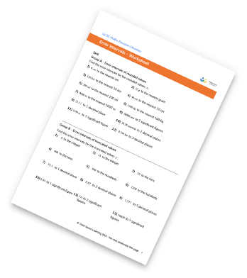 Error Intervals Worksheet