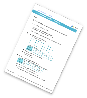 Experimental Probability Worksheet