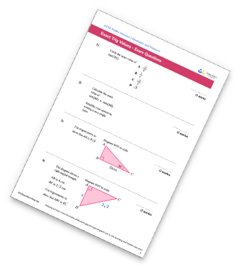 Exact Trig Values Worksheet