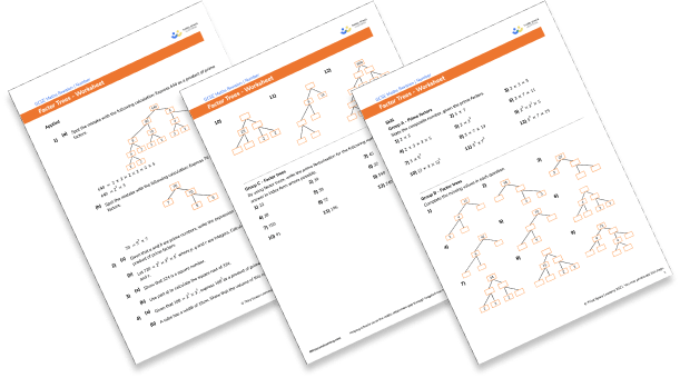 Factor trees worksheet