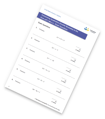 Factorising Quadratics Worksheet