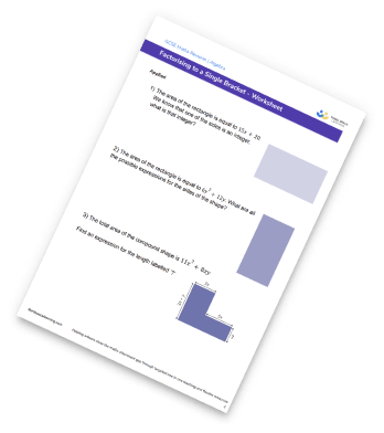 Factorising Single Brackets Worksheet