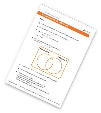 Factors and Multiples worksheet