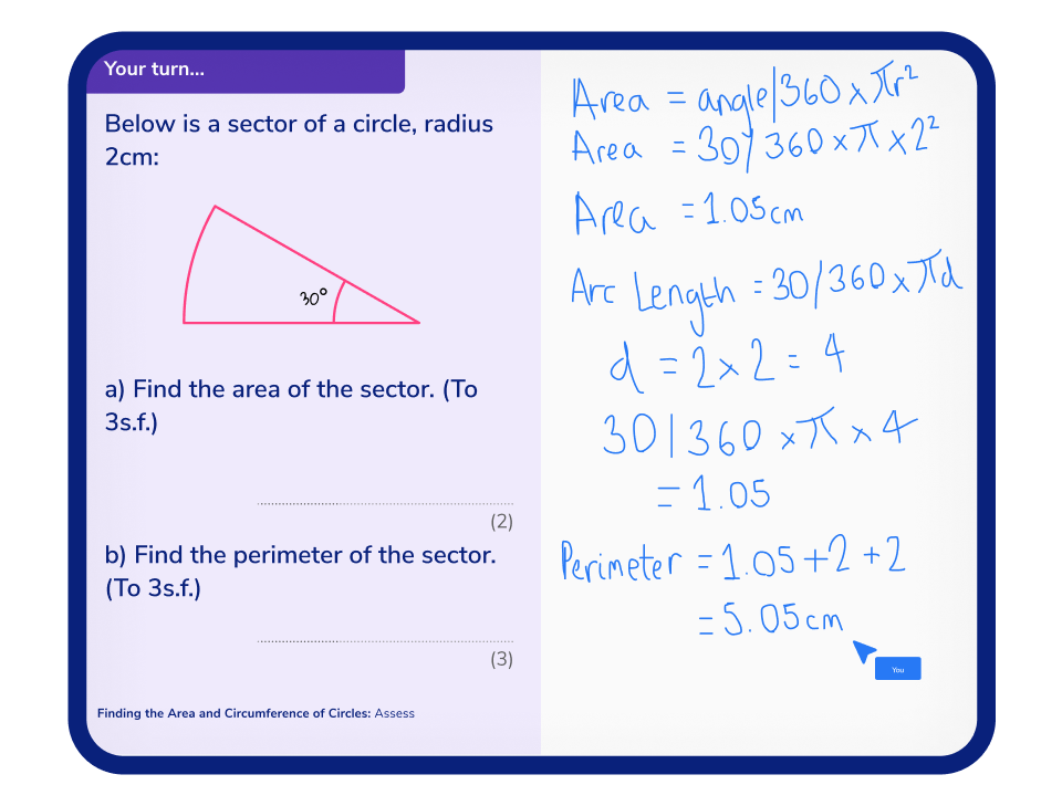 GCSE Finding the area, circumference and lengths of circles, arcs and sectors slide 3