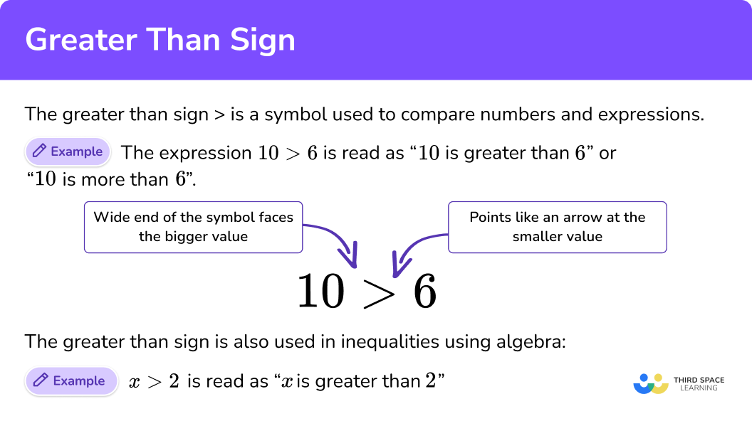 What is the greater than sign?