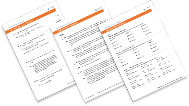 HCF and LCM worksheet