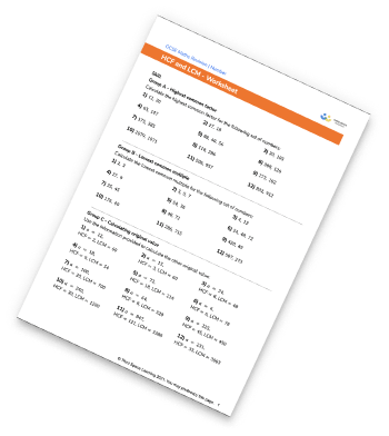 Highest Common Factor And Lowest Common Multiple Worksheet