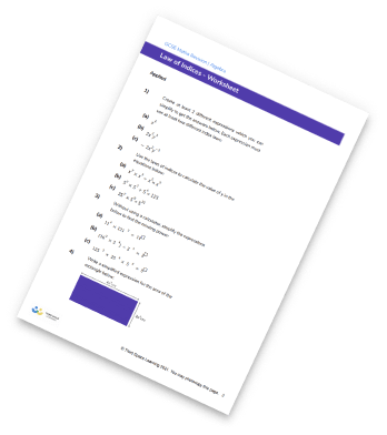 Laws Of Indices Worksheet