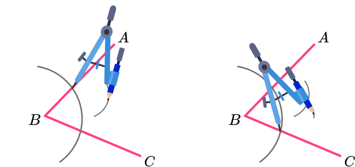 Loci And Construction bearings example 1 step 2