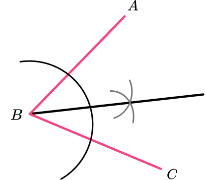 Loci And Construction bearings example 1 step 3