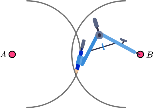 Loci And Construction bearings example 2 step 2