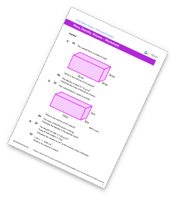 Density Mass Volume Worksheet