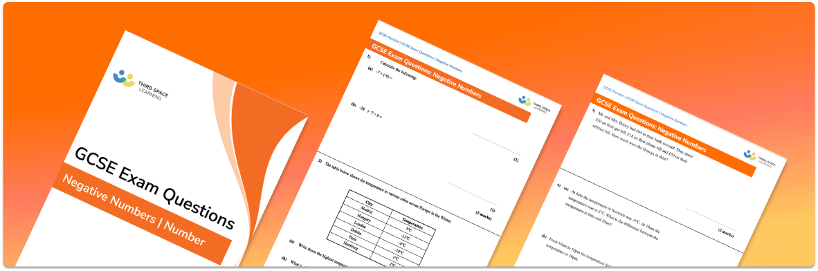 Negative Numbers Exam Questions