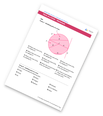 Parts Of A Circle Worksheet