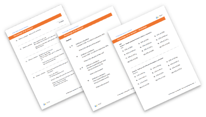 Percentage of an amount worksheet