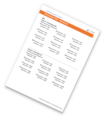 Percentage profit worksheet