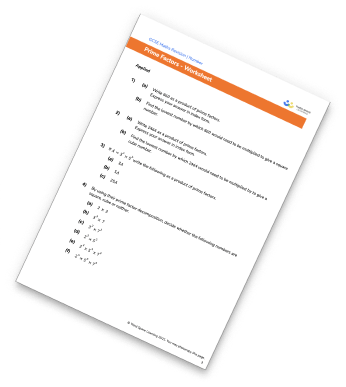 Prime Factors Worksheet