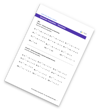 Solving Quadratic Inequalities Worksheet