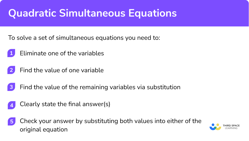 How do you solve a set of simultaneous equations?