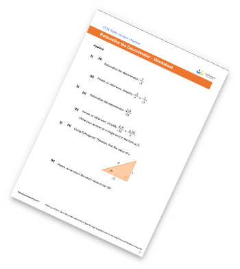 Rationalise The Denominator Worksheet