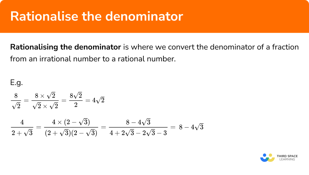 What is rationalising the denominator?