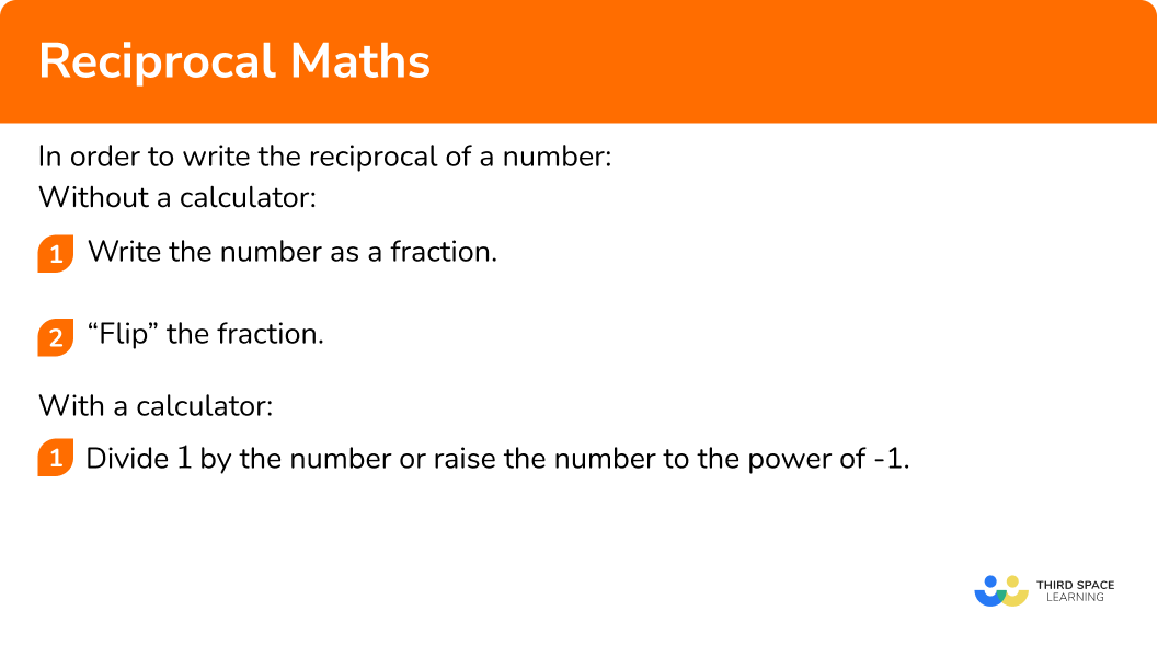 Explain how to write the reciprocal of a number