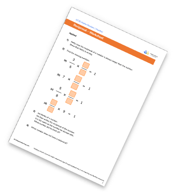 Reciprocal worksheet