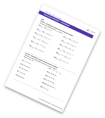 Recurrence relation worksheet