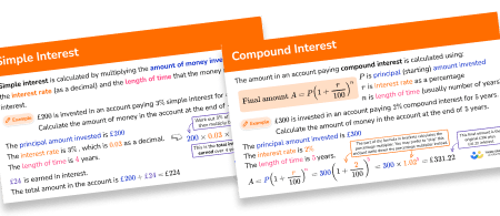 GCSE Revision Cards: Simple & Compound Interest