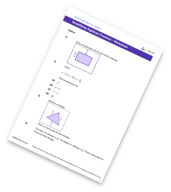 Simplifying Algebraic Fractions Worksheet