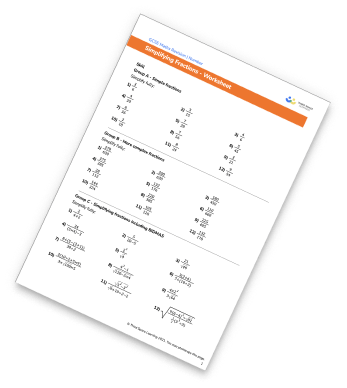 Simplifying Fractions Worksheet