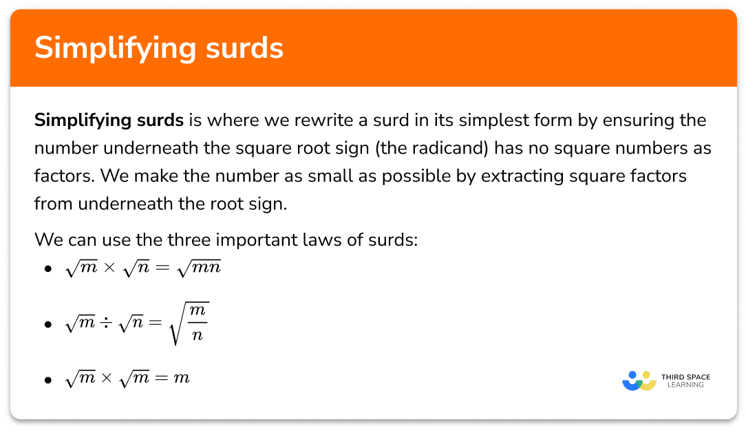 Simplifying surds