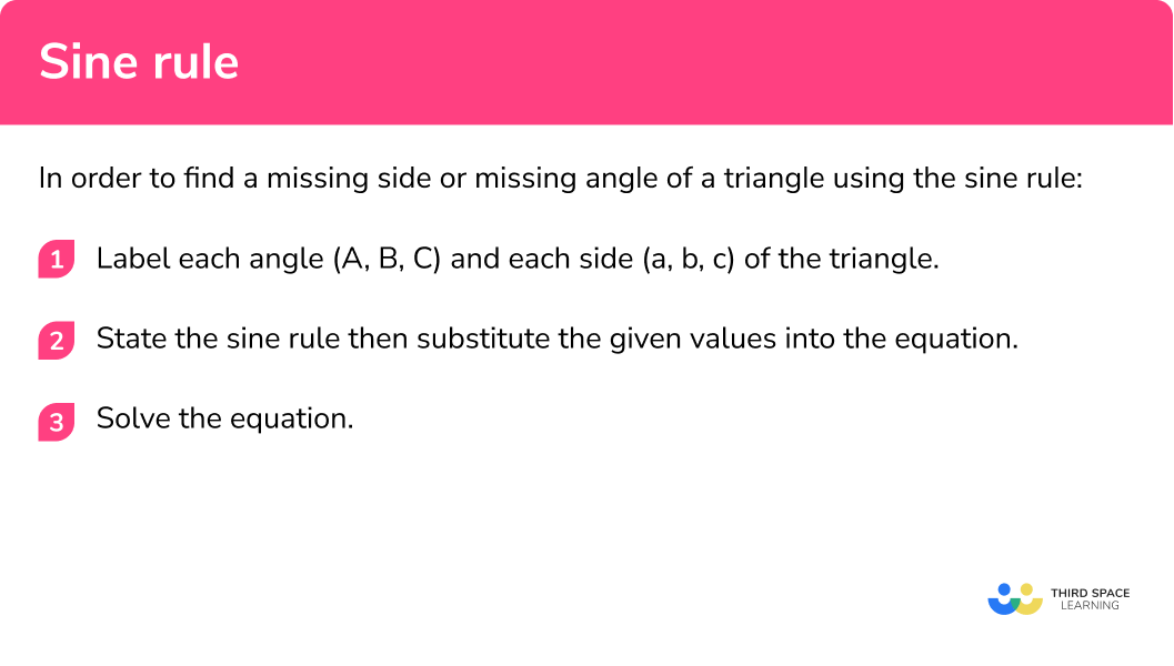 Explain how to find a missing side or a missing of a triangle using the sine rule