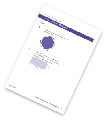 Solving Equations Worksheet