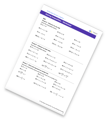 Solving Inequalities Worksheet