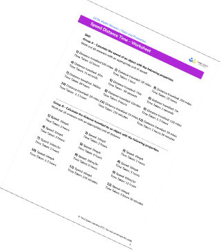 Speed Distance Time Worksheet