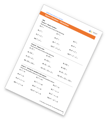 Square Numbers Worksheet