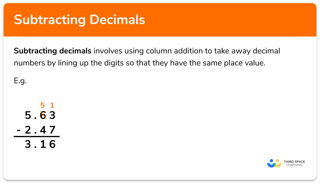 Subtracting decimals