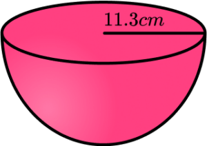 Surface area of a hemisphere practice question 2