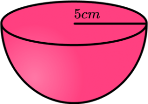 Surface area of a hemisphere practice question 4