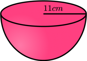 Surface area of a hemisphere practice question 5